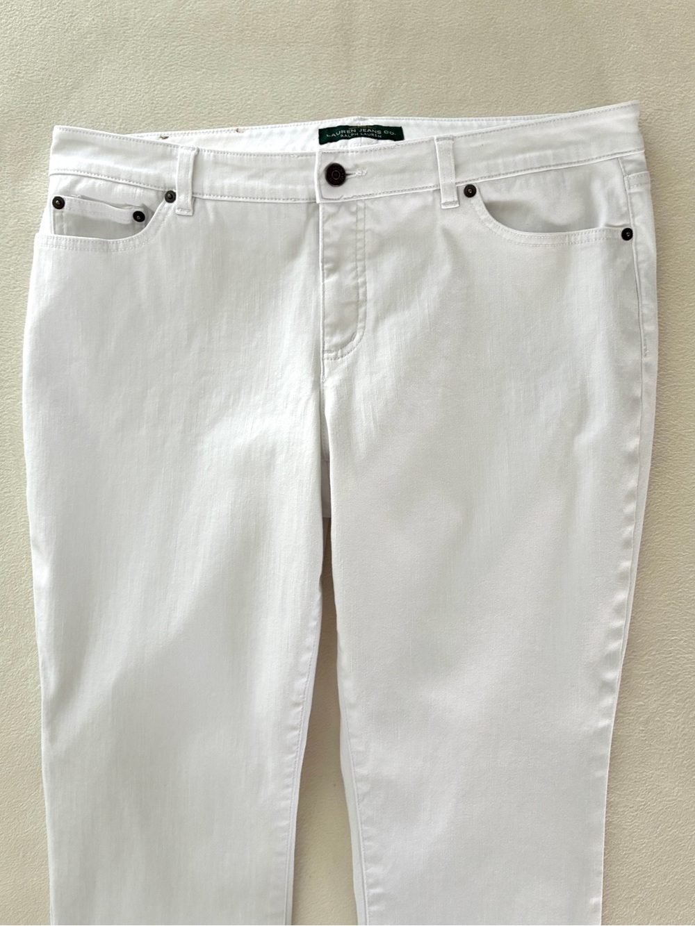 Lauren Ralph Lauren Jeans Women 16W White Classic Straight Leg Stretch Denim - Picture 4 of 15
